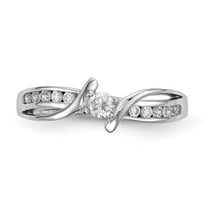 Bypass Channel Set Diamond Ring Promise Ring 14K White Gold Over 1.7 Ct Diamond