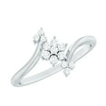thumbnail image 1 of Rosec Jewels Natural Diamond Flower Cluster Ring for Women - Diamond Promise Ring - HI-SI Quality - Ready to Gift for Valentines, 925 Sterling Silver, US 3.50, 1 of 8