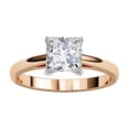 thumbnail image 1 of AFFY Solitaire Engagement Rings for Women, Center 5.5MM Princess Cut Lab Created Moissanite Wedding Promise Rings for Her in 14K Rose Gold Over Sterling Silver, Ring Size 7.5, 1 of 6