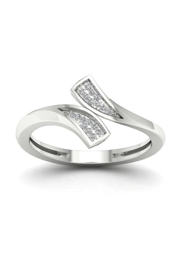 Bypass Shank Pave Set Diamond Ring For Her 1.6 Ct Diamond 14K White Gold Over
