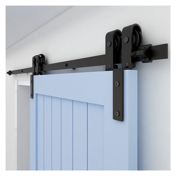 Bypass Sliding Barn Door Hardware Kit For Double Door Fittings For Sliding DoorsTrack Bent Hanger System Classic ,Easy to Install