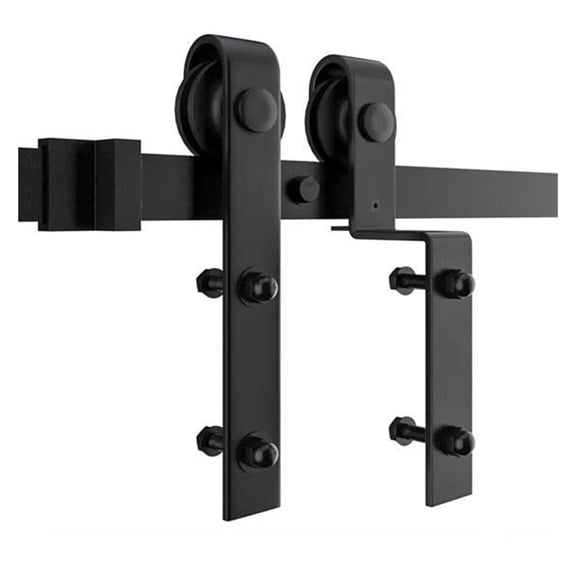 Bypass Sliding Barn Door Hardware Slides And Rollers For Modern Front Entry Door Track Bent Hanger System 4-9.6FT ,Easy to Install