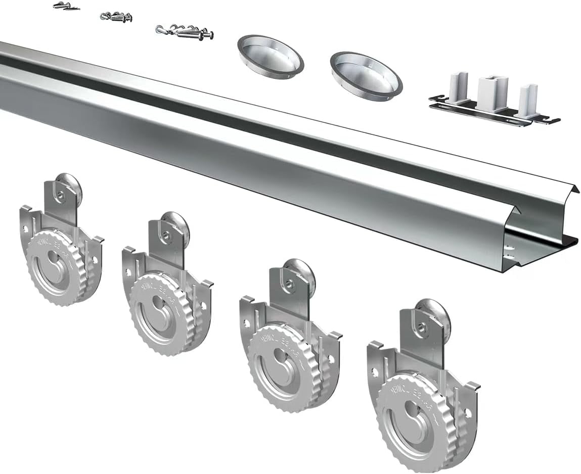 Bypass Sliding Door Hardware 72", Bypass Wardrobe Closet Door Track Set