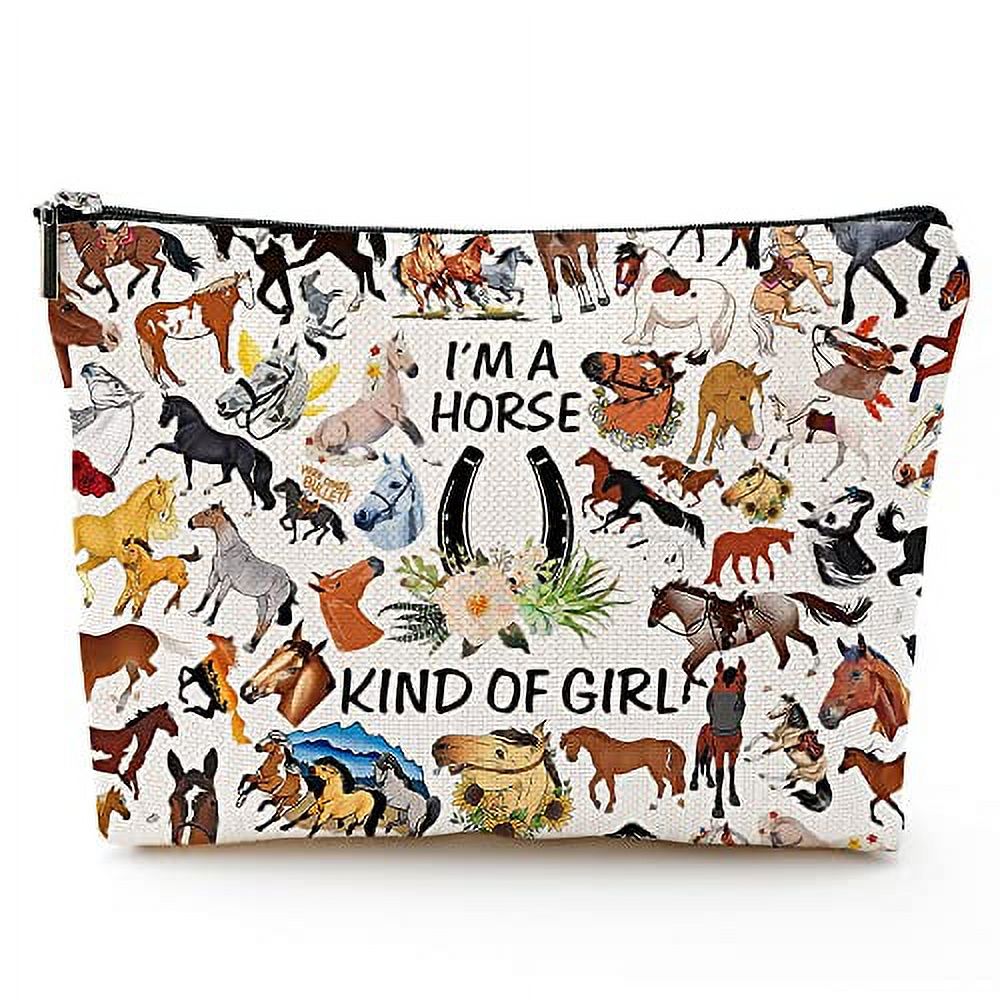 Byqone Horses Gifts for Girls Horse Makeup Bag Just a Girl Who Loves