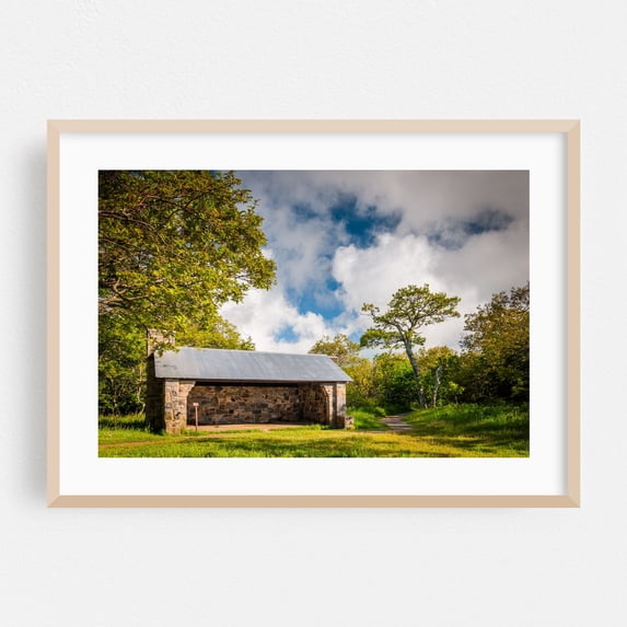 Byrd's Nest Shelter - Virginia Photography Oak Framed Wall Art Print 16 x 24 inches
