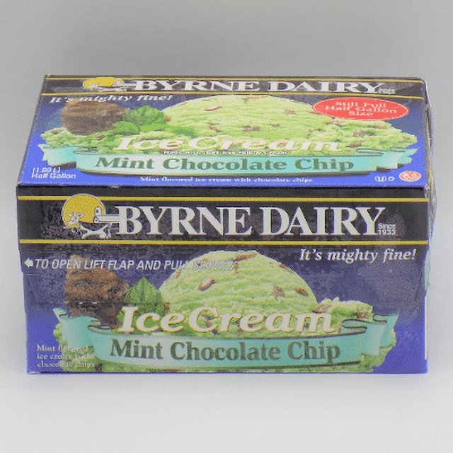 Byrne Dairy Mint Chocolate Chip Ice Cream Half Gallon