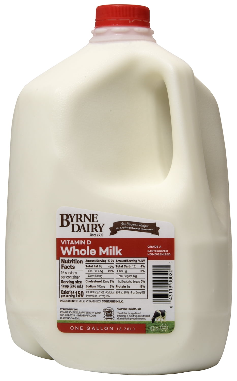 Byrne Dairy Whole Unflavored Milk, 1 Gallon