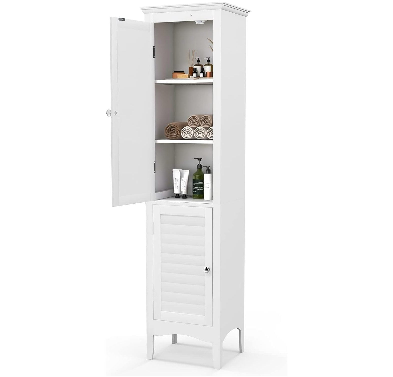 Byroce Bathroom Storage Floor Tall Freestanding Storage Organizer with 3Position