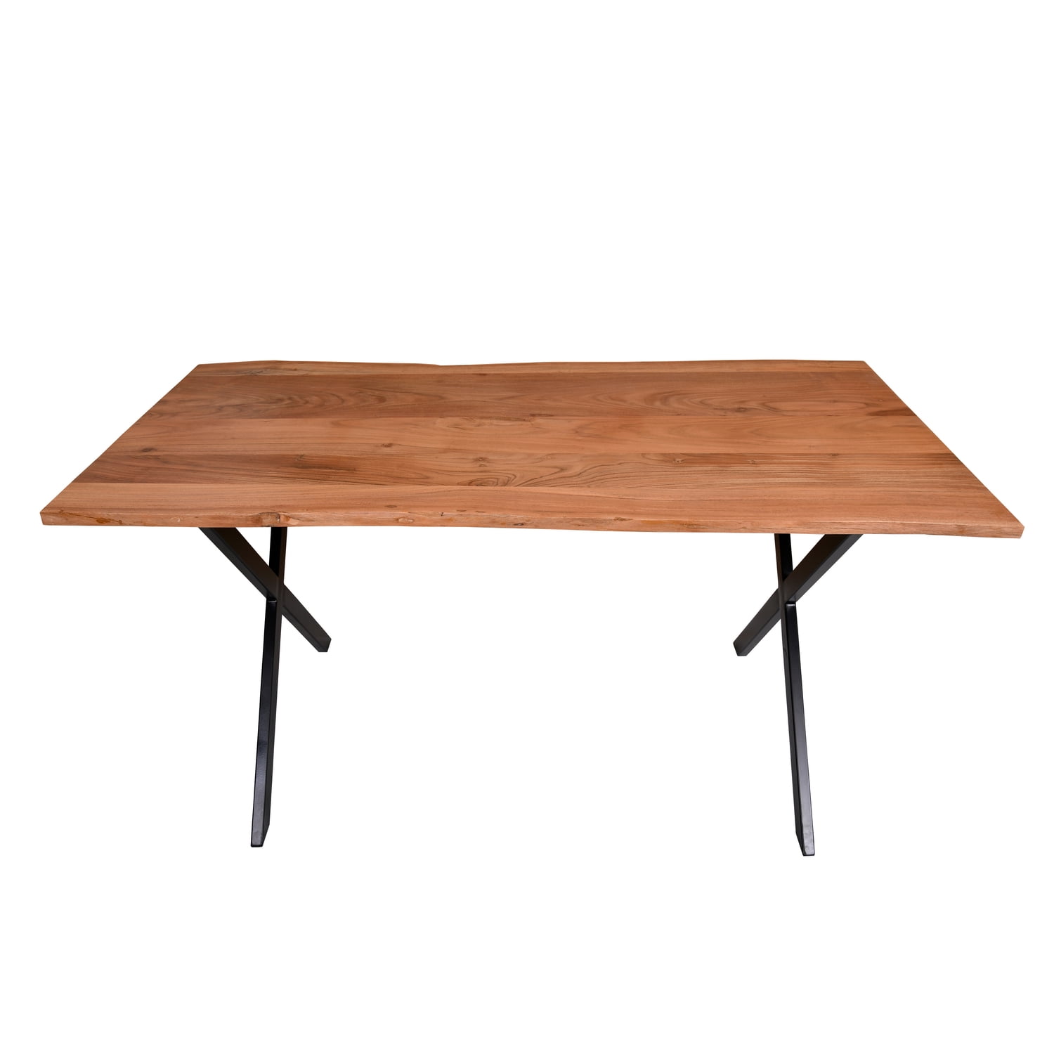 Byron 63 Inch Handcrafted Live Edge Acacia Wood Dining Table, X Shaped ...