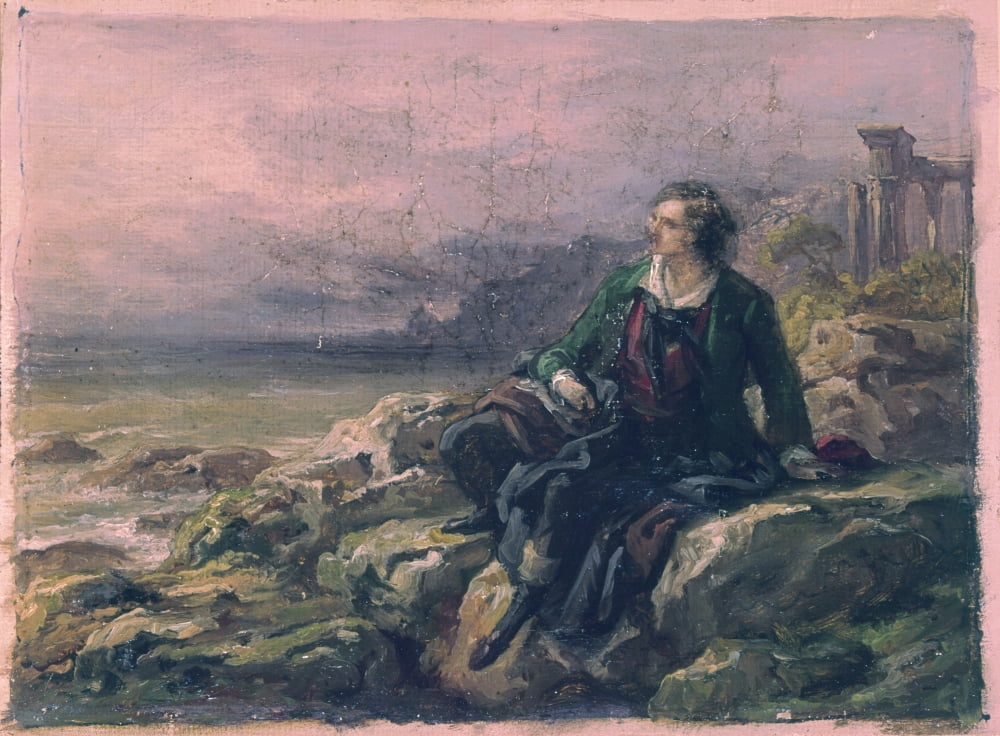 Byron Among The Ruins Of Greece (Byron Tra Le Rovine Della Grecia) Canvas Art - (36 x 24)