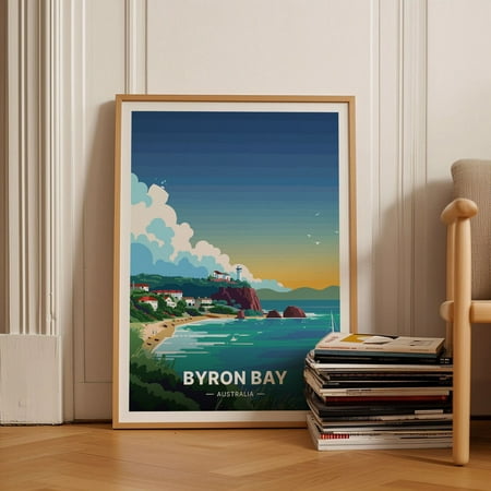 Byron Bay Wall Art, Australia Travel Poster, Coastal Decor, Adventure Artwork, Home Office Decor Wall Art, Modern Wall Decor, 8x12 UNFRAMED