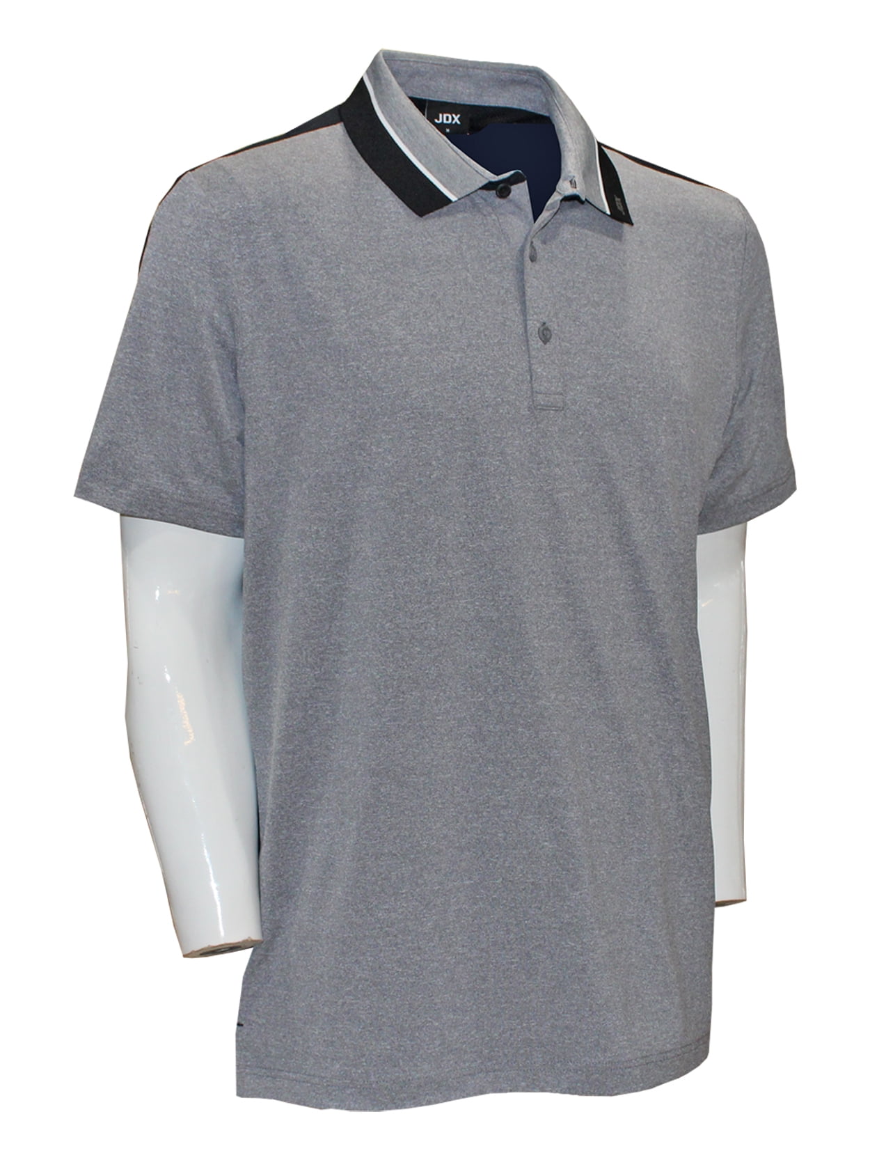 JDX Golf Men's X5 Performance Polo Shirt, 2X-Large Melange Gray/Black ...