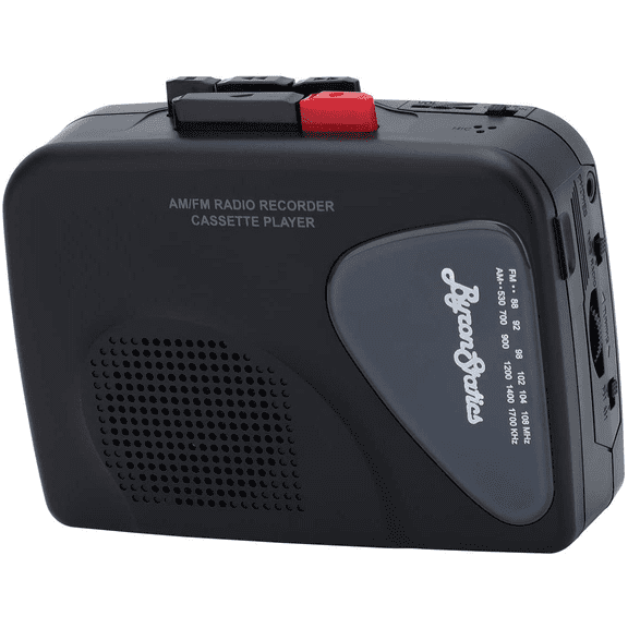 Byron Statics Portable Cassette Players Recorders FM AM Radio Walkman Tape Player Built In Mic External Speakers Manual Record VAS Automatic Stop System 2AA Battery Or USB Power Supply Hea