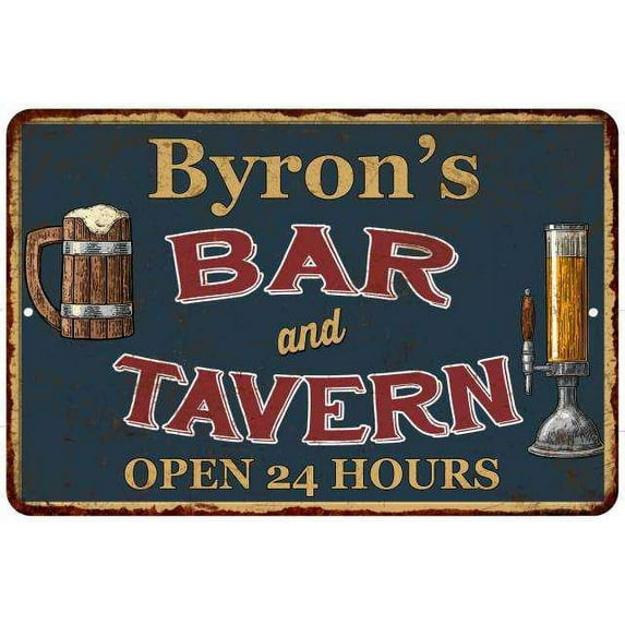 Byron's Green Bar & Tavern Rustic Sign Decor 8x12 108120047278