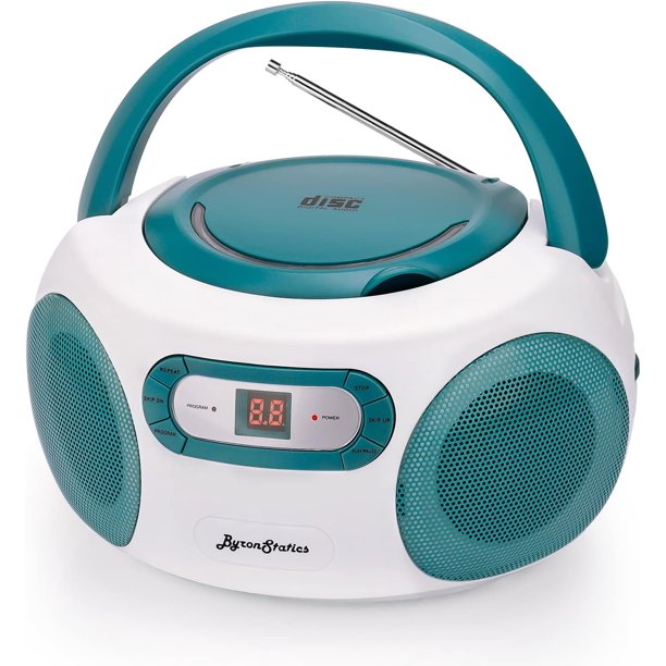 ByronStatics Portable CD Player Boombox, AM FM Radio, AC/DC Dual Power ...