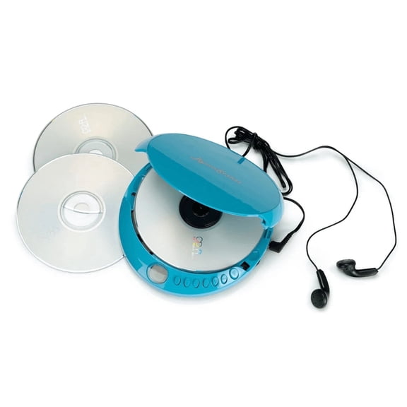 ByronStatics Portable CD Player, Personal Walkman CD Players, Powered DC or 2xAA Battery, Teal
