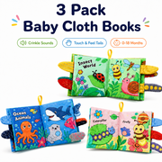 Byseng Baby Sensory Toys 0-6 Months, 3 Pack Soft Cloth Baby Books with Crinkle Sounds, High Contrast Tummy Time Toys for Newborn Infants 0-18 Months, Baby Shower Gifts for Boys Girls