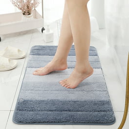 LYGLIGH Bathroom Floor Mat: Thin Bath Mat Teal Bath Mat Quick Dry Bath Mat  Bathroom Rugs Non Slip Water Absorbent Mat Shower Floor Mat - Small Bath