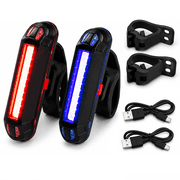 Byseng Bike Tail Light 2 Pack, USB Rechargeable LED Rear Bike Lights, IPX5 Water-Resistant Bicycle Taillights with 5 Modes