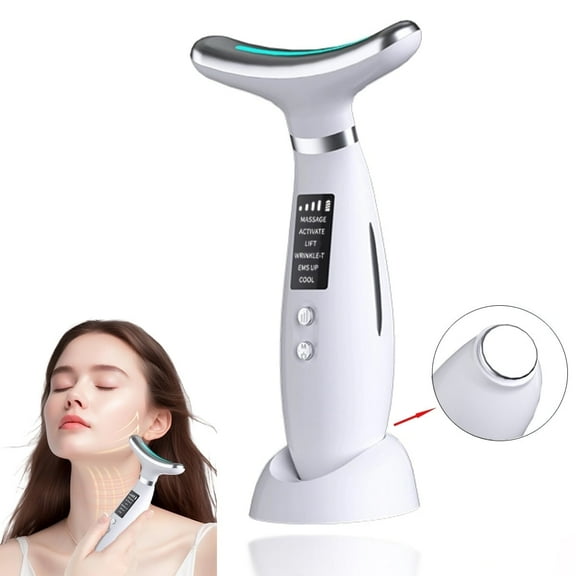 Byseng Face and Neck Massager Light Therapy, Red Light Facial Massager for Wrinkles, Double Chin