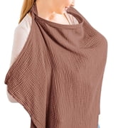 Byseng Nursing Cover for Baby, Soft Cotton Nursing Apron, Maroon