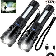 Byseng Rechargeable Flashlights High Lumens, 6 Mode Bright Flashlight, Adjustable Tactical Flash Light