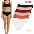 thumbnail image 1 of Byseng Soft Women's Ribbed Cotton Panties, Breathable Mid-Low Rise Seamless Briefs, 6-Pack Assorted Colors, Size L, 1 of 11