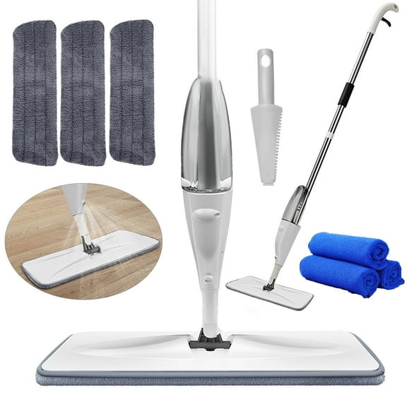 Byseng Spray Mop for Floor Cleaning, Dry Wet Floor Mop with 3 Microfiber Pads, Handle Flat Mop with Refillable Spray Bottle for Home Kitchen, Hardwood Laminated Wood Tile Floor Cleaning