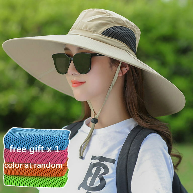 Byseng Wide Brim Sun Hat for Men Women, UPF 50+ Sun Protection Hat Fishing  Sun Cap Foldable Boonie Hat for Safari Hiking Beach Garden 