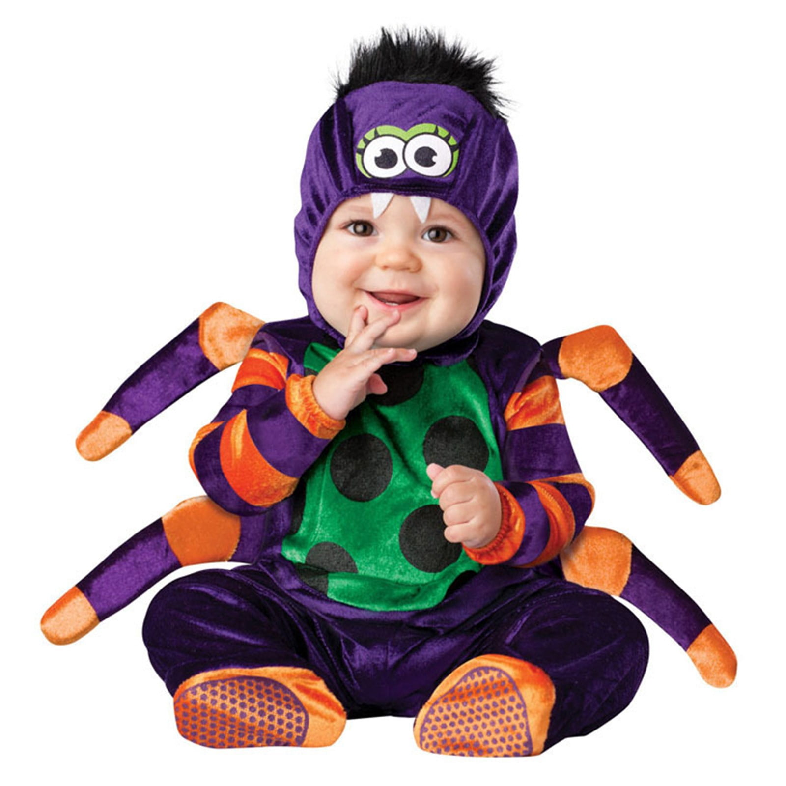 Bysome Baby Halloween Romper Size 18-24 Months Blue Long Sleeve Hooded Neck Romper Spider Print ...