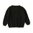 thumbnail image 1 of Bysome Baby Toddler Girls Sweater Boy Knit Round Neck Long Sleeve Pullover Sweatshirt Fall Winter Clothes Long Sleeve Cute Print Girls Sweater Black Size 18-24 Months, 1 of 2