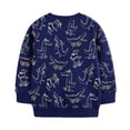thumbnail image 1 of Bysome Boys Hoodies Dinosaur Print Long Sleeve Crew Neck Shirts Autumn Fashion Boys Sweatshirts Size 4-5 Years Navy, 1 of 3