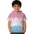 thumbnail image 1 of Bysome Boys Hoodies Ice Cream Print Short Sleeve Hooded Tops Autumn Casual Boys Sweatshirts Size 11-12 Years Light Pink, 1 of 3