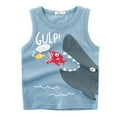thumbnail image 1 of Bysome Boys Shirts Size 2-3 Years Kids Baby Girls Shark Animals Sleeveless Crewneck Vests Tee Clothes For Children Toddler Boy Tops Light Blue, 1 of 5