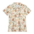 thumbnail image 1 of Bysome Boys Tops Flower Cartoon Print Short Sleeve Lapel Neck T-shirts Comfortable Boys Tees Size 7-8 Years Light Yellow, 1 of 4