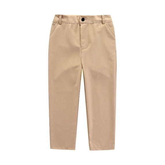 Bysome Child Boys Pants Flat Front Relaxed Fit Joggers Ajustable Elastic Waist With Pockets Formal Boys Pants Size 5-6 Years