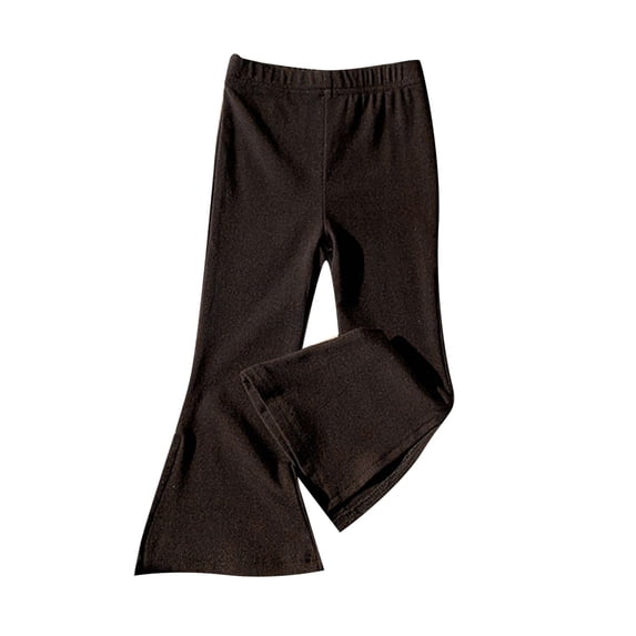 Bysome Child Girls Flared Pants Slit Slim Fit Long Trousers High Waist Versatile Fall Pants Size 5-6 Years
