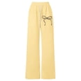thumbnail image 1 of Bysome Child Girls Pants Bowtie Print Loose Fit Trousers Drawstring Elastic Waist Baggy Fall Pants Size 10-11 Years, 1 of 4