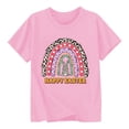 thumbnail image 1 of Bysome Easter T Shirts For Girl Crew Neck Short Sleeve Bunny Cartoon Print Summer Casual Soft Pink Girls Tees Size 1-2 Years, 1 of 3