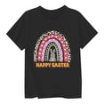thumbnail image 1 of Bysome Girl Shirts Easter Crew Neck Short Sleeve Bunny Cartoon Print Summer Casual Soft Black Girls T-Shirts Size 2-3 Years, 1 of 3
