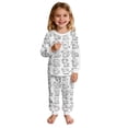 thumbnail image 1 of Bysome Girls Outfit Set Ainmals Print Long Sleeve Crew Neck Tees With Pants Outfit Loose Fit Girls Set Size 2-3 Years White, 1 of 9
