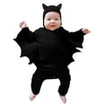 thumbnail image 1 of Bysome Halloween Baby Clothes Size 3-6 Months Fall Winter Romper Long Sleeve Hooded Neck Black Solid Color Warm Casual Halloween Romper For Boy Girl, 1 of 9