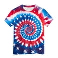 thumbnail image 1 of Bysome Independence Day Shirt Boys Toddler Tie Dye Star Print Tops Crew Neck Short Sleeve Patriotic Soft Summer Independence Day Boys T Shirts Sky Blue Size 6-7 Years, 1 of 5