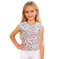 thumbnail image 1 of Bysome Little Girls Tee Size 7-8 T Sleeveless Crew Neck Tops Fashion Stretch Sequins Multicolour Shirts, 1 of 6