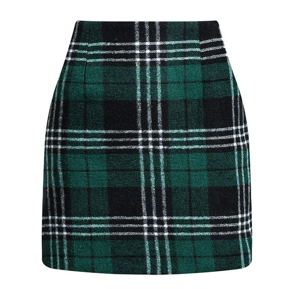 Bysome Pencil Green Mini Skirt For Women High Waist Lightweight Soft Skirts
