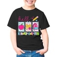 thumbnail image 1 of Bysome Summer Girls Shirts Back to School Graphic Print Short Sleeve Crew Neck Tops First Day of School Casual Girl Tees Size 3-4 Years Black, 1 of 7