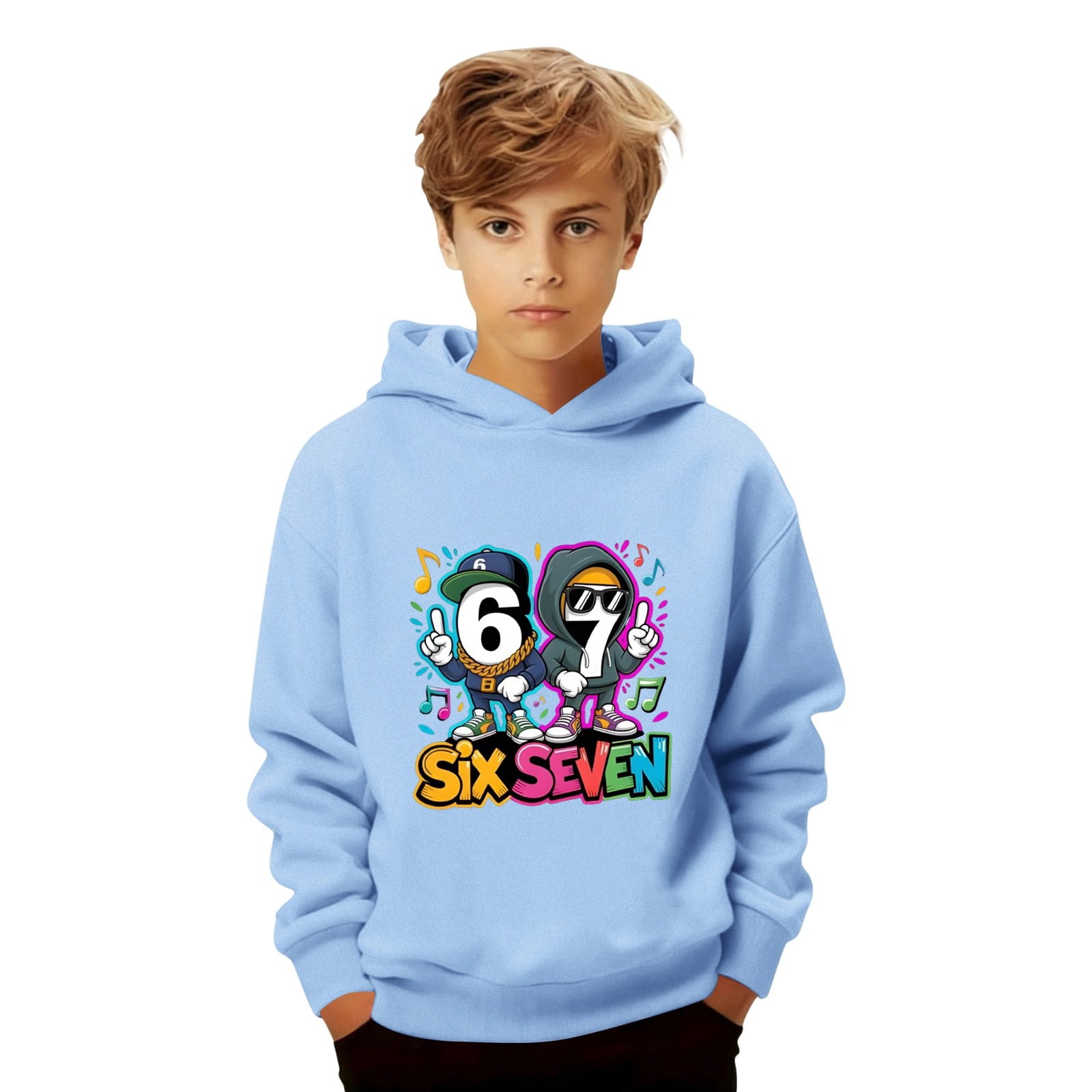 Bysome Teen Big Boys Hoodies Long Sleeve Number Print Winter Hooded ...