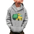 thumbnail image 1 of Bysome Toddler Boys Hoodies Sweatshirts Little Girls Trucks Sweatshirts Long Sleeve Hooded Pullover Kids Winter Warm Shirt Sweater Long Sleeve Crew Neck Cute Print Boy Tops Grey Size 5-6 Years, 1 of 5