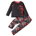 thumbnail image 1 of Bysome Toddler Boys Outfit Set Outfits Dinosaur Print Long Sleeve T Shirt With Pants Casual Sleepwear Set For Kids Everyday Wear Long Sleeve Crew Neck Boys Clothing Set Red Size 7-8 Years, 1 of 6