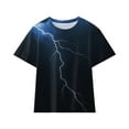 thumbnail image 1 of Bysome Toddler Boys T Shirts Lightning 3D Printing Casual Soft Summer T-Shirts Crew Neck Short Sleeve Boy Tops White Size 10-12 Years, 1 of 3